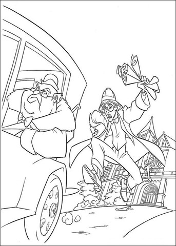 Milo Trying To Catch The Car  Coloring Page